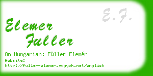 elemer fuller business card